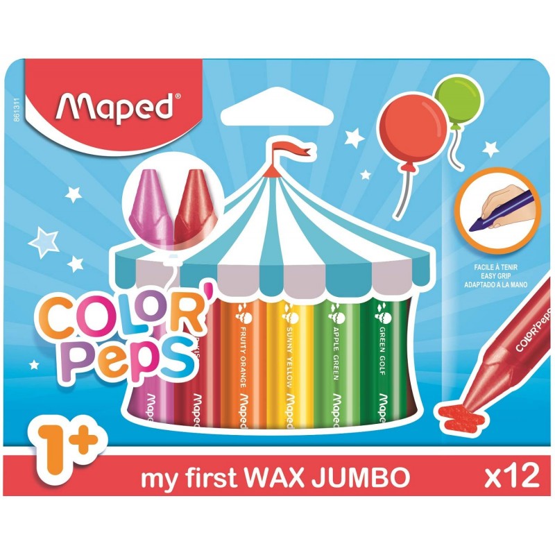 Feutres de coloriage Maped COLOR'PEPS MY FIRST JUMBO - pointe extra-large -  étui de 12